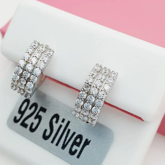 "925 Sterling Silver Cubic Zirconia Earrings, U19254657 - Picture 2 of 11